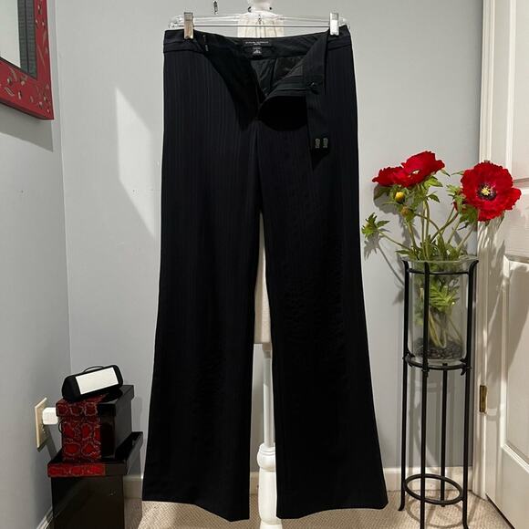 NEW Banana Republic Wool Classic Pinstripe Tailored Martin Mid Rise Trousers - Picture 1 of 12